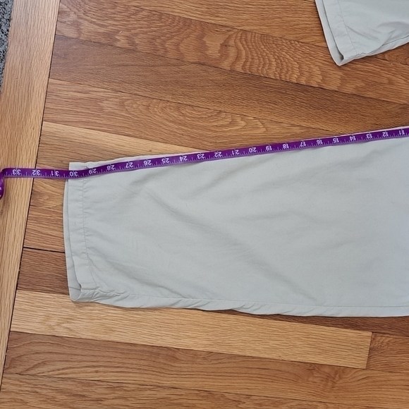 L.L. BEAN Men's Large Convertible Pants Zip Off Nylon Belted Tan 34" Waist Hike - Picture 12 of 12